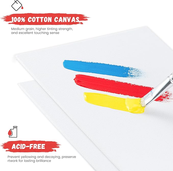 Simetufy 30Pcs 9x12Inch Canvas Boards - Image 2