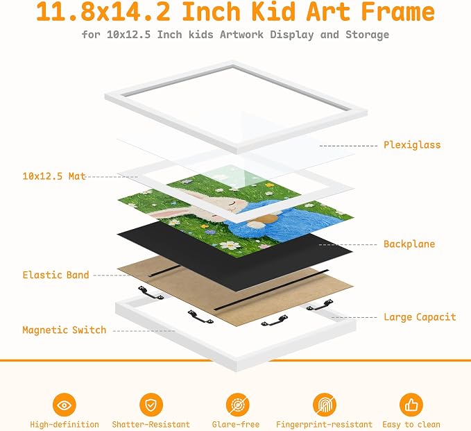 4 Pack Kids Artwork Frames Changeable 10 x 12.5 Inch Children Art Projects - Image 8