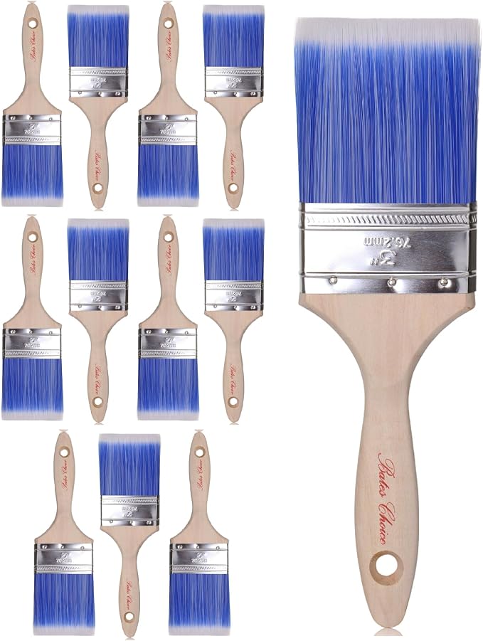 Bates- Paint Brushes, 12 Pack, Treated Wood Handle, Paint Brushes by BatesChoice