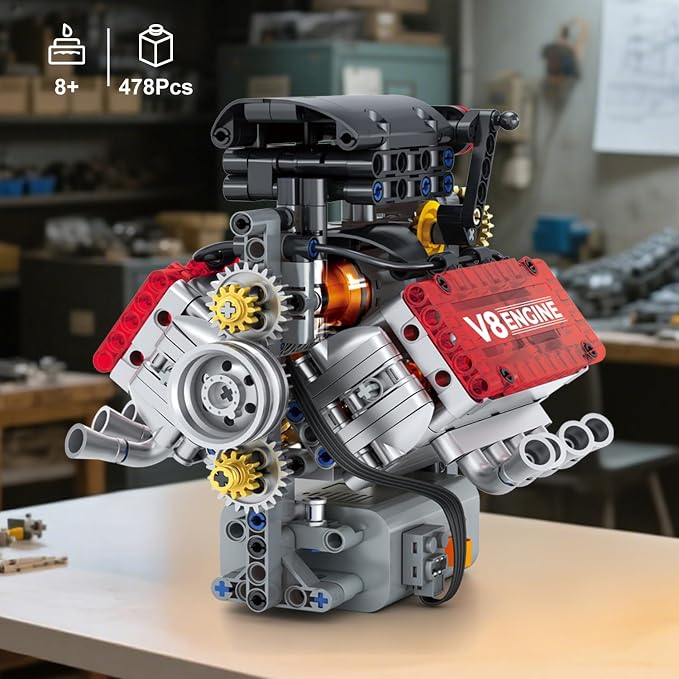 WINGIFT V8 Engine Building Set, V8 Engine Model kit that Run, Build Your Own - Image 9