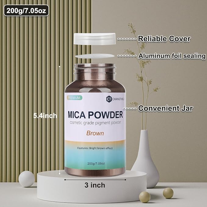 Mica Powder, 7.05OZ（200g）, Epoxy Resin, Candle Making, Bath Bombs - Image 3