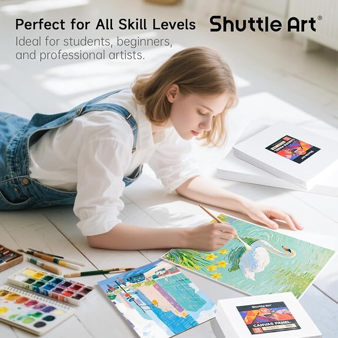 Shuttle Art 36 Pack Canvas for Painting, 100% Cotton Blank Canvas Boards - Image 6