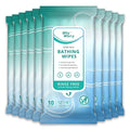 WhyWorry Ultra Thick Bathing Wipes for Adults Rinse Free, Large Body Cleansing Wipes with Aloe for Women, Men & Elderly, 8" x 12" Disposable Shower Washcloths for Gym & Camping, Fresh Scent, 100 Count
