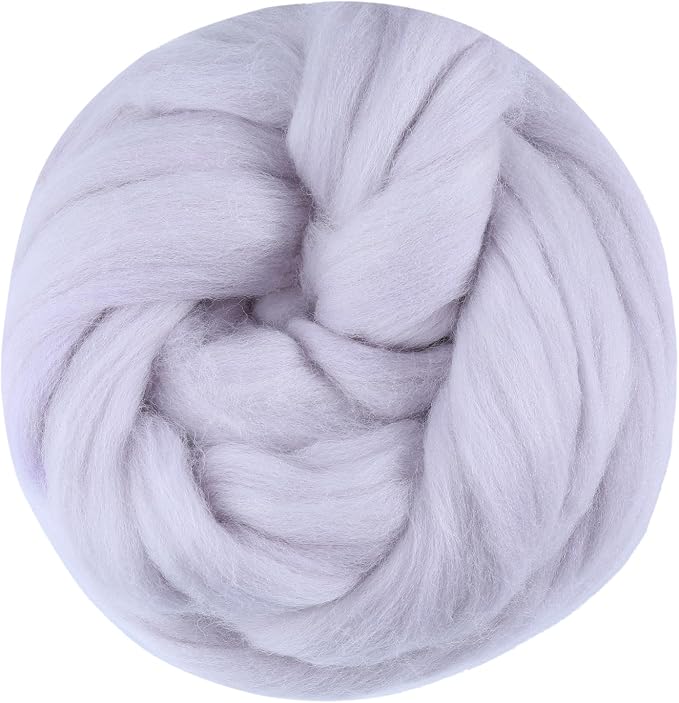 3.53oz Wool Roving, Fiber Roving Wool Top, Needle Felting Supplies, Pure Wools by Jupean