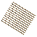 METALLIXITY Drill Bit (#55) 12Pcs, M2 High-Speed Steel Micro Number Bits Spiral Flute 135°Point Tip Gold Finish for Stainless Steel Iron Copper Aluminum Hard Metal