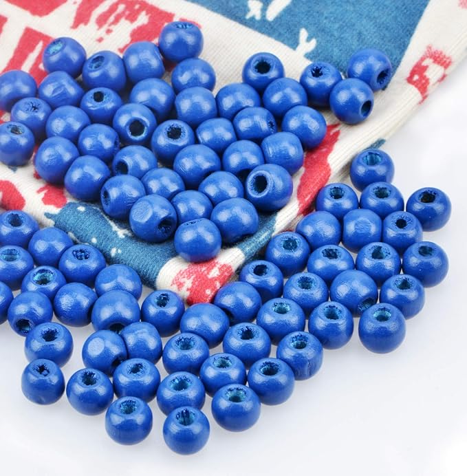 AD Beads Wood Spacer Loose Wooden Craft Beads Big Hole Beads Assorted - Image 3
