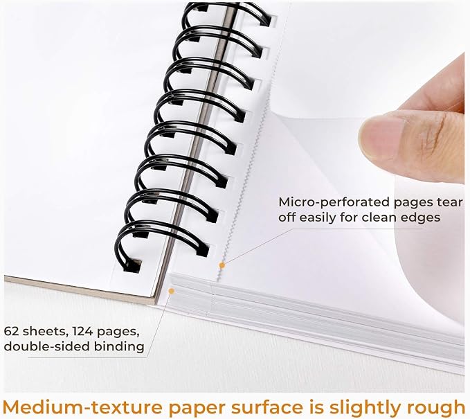 Ohuhu Mix Media Pad, 8.8" x 11.6" Mixed Media Art Sketchbook, 120 LB/200 GSM - Image 4