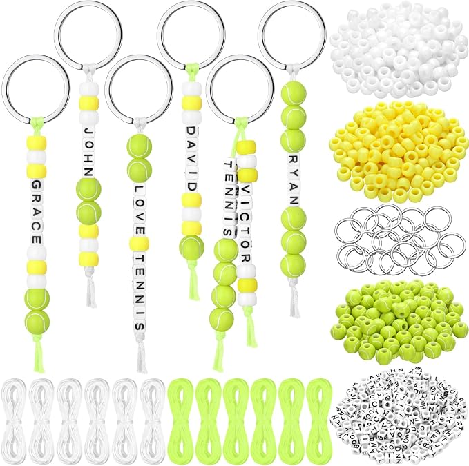 Landical 564 Pcs DIY Tennis Bead Keychain Kit Key Chain Making Craft Adjustable by Landical