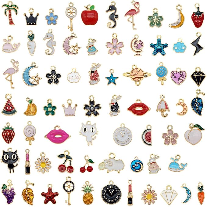 30pcs Mixed Enamel Charms Pendants by JulieWang-FortheLoveofHandmade