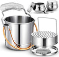 2 Pcs Paint Brush Cleaner Set Stainless Steel Double Dipper Palette Cup Paint by Skybooly