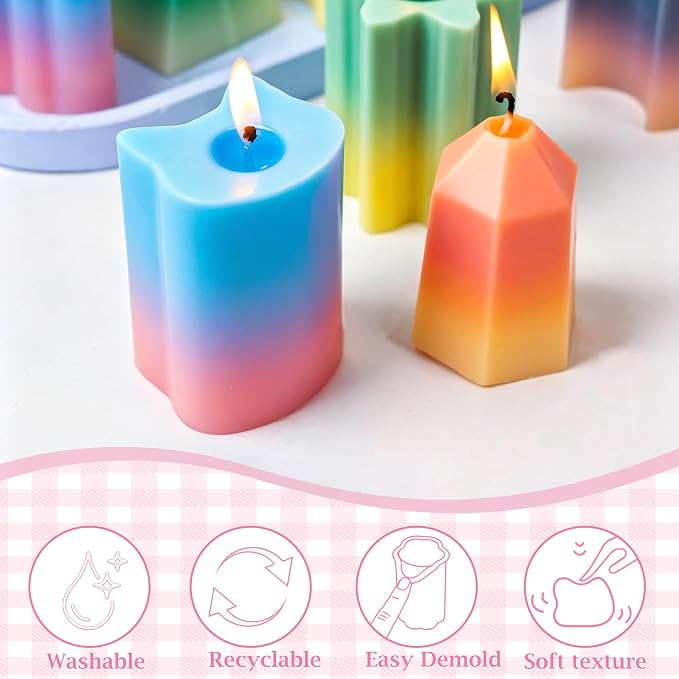 8PCS Reusable Silicone Candle Molds Set - Image 5