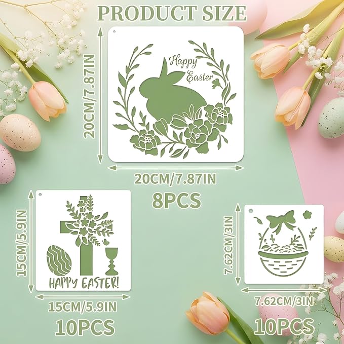 Easter Stencils for Painting, Drawing Templates for Wood Cards Canvas Glass - Image 5