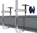 Heavy Duty F Clamps for Welding, 12" × 4-3/4" Throat Depth Drop Forged Steel Bar Clamps 2900LB Clamping Force 2-Pack