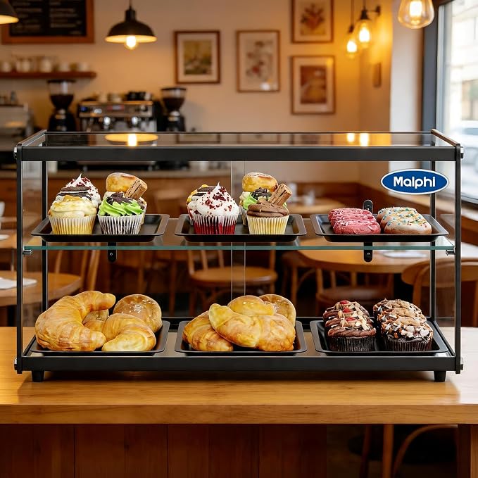 Malphi 29in. Tiered Pastry Bakery Display Case - Image 9