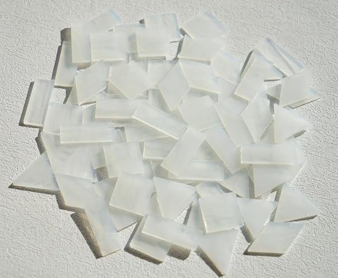 Large Textrued Transparent Glass Mosaic Tiles, 200g Pre-Cut Mosaic Glass Tiles by Unknown