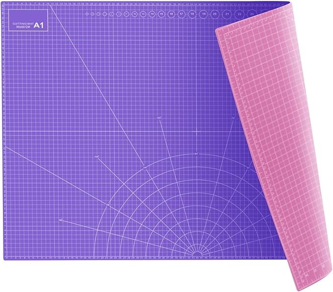 35" x 23" Self Healing PVC Cutting Mat, A1-Pink or Purple | Large, Double Sided by FrenzyBird