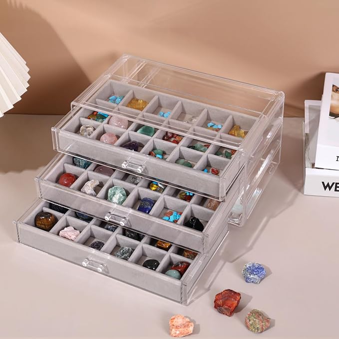 Rock Display Case, 54 Girds Rock Collection Display, Rock Collection Box - Image 3