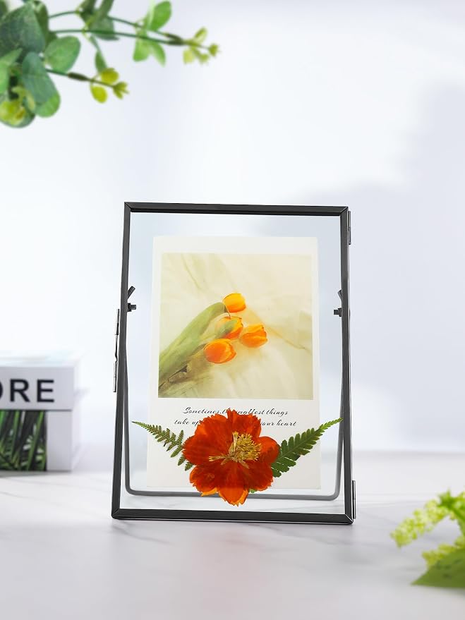 REDHUGO Glass Pressed Flower Frame Handmade, Floating Picture Frames - Image 3