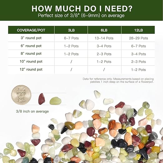 NUPICK 3 lbs Pebbles for Indoor Plants, 3/8 Inch Pea Gravel for Fish Tank - Image 6