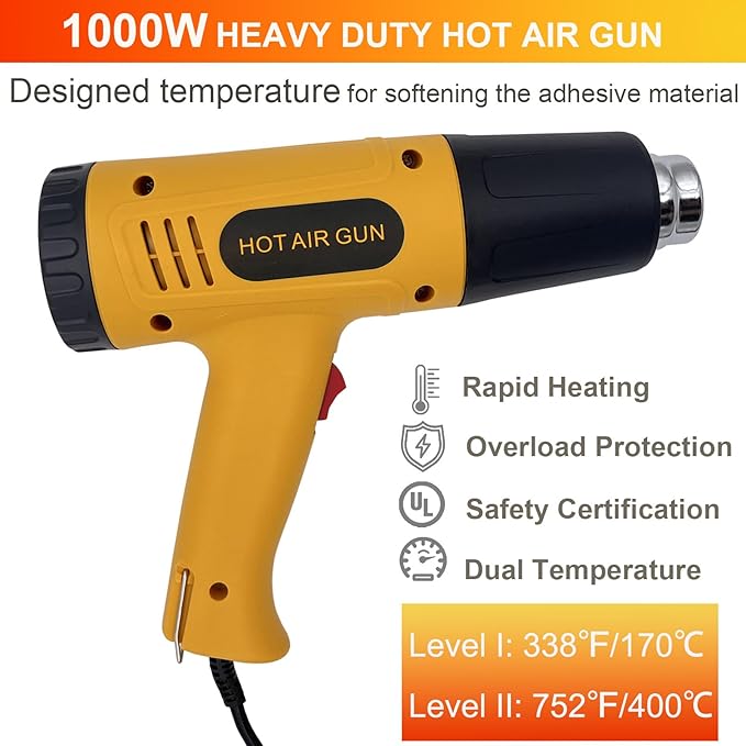 355pcs Heat Shrink Tubing Kit with 1000W Heat Gun - 3:1 Shrink- Electrical Waterproof Industrial Heat Shrink Tubing Terminals- Marine Grade Wire Connector Shrink Wrap Tube - 3.15" Length
