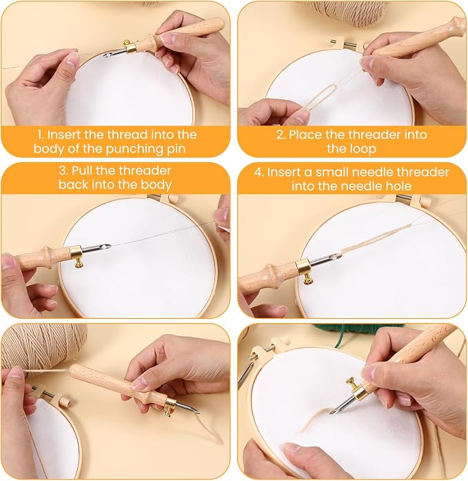 5Pcs Punch Needle Tool Adjustable Embroidery Needle Tool Kit - Image 6