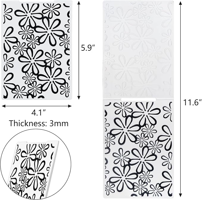 Hedume 16 Pieces Embossing Folders, 5.9" x 4.1" Embossing Machine Template - Image 5