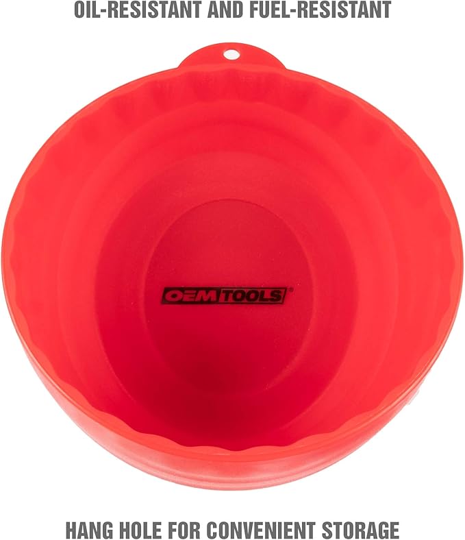 OEMTOOLS 25333 Red Magnetic Nut Cup, Curved Magnetic Parts Tray Holds Up to 5 Pounds, Attaches To Metal Surfaces, Multi-Use Nuts And Bolts Organizer Made From Durable ABS Plastic