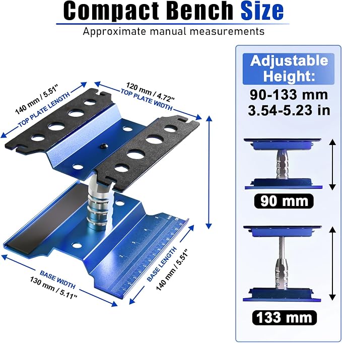 RC Car Repair Work Stand Lift Lower Adjustable Workstation Aluminum 360 Degree - Image 2