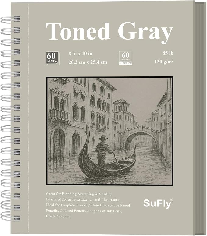 SuFly Toned Gray Sketch Book 8"x10" by SuFlyDirect