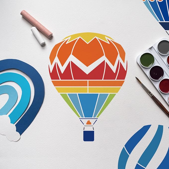 INFUNLY 8pcs Hot Air Balloon Wall Stencils - Image 7