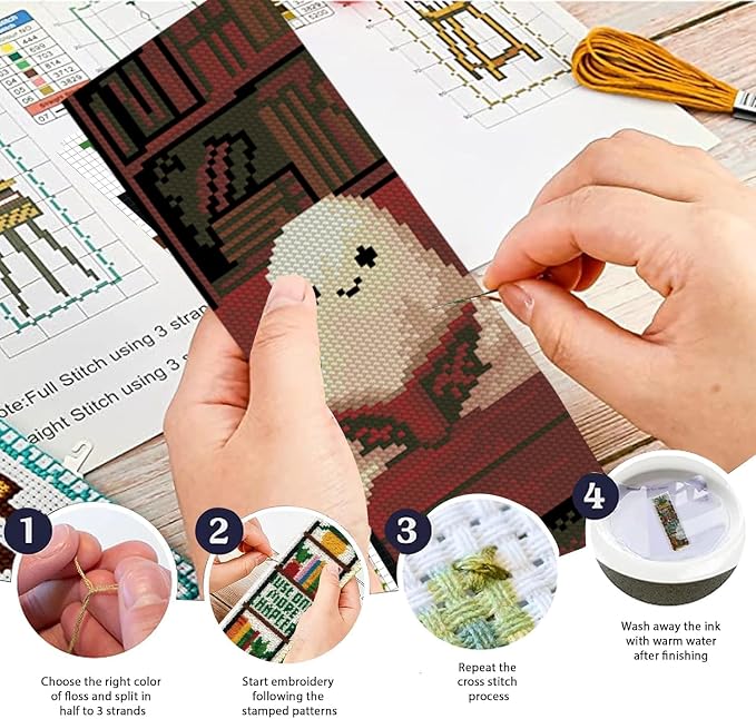 YERUOUIU 6 PCS Cross Stitch Bookmark Kit - Image 3
