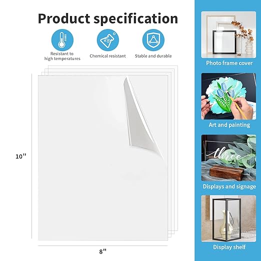 Art3d 5-Pack of 24×36" PET/Plexiglass Sheets, Transparent Clear Flexible - Image 6