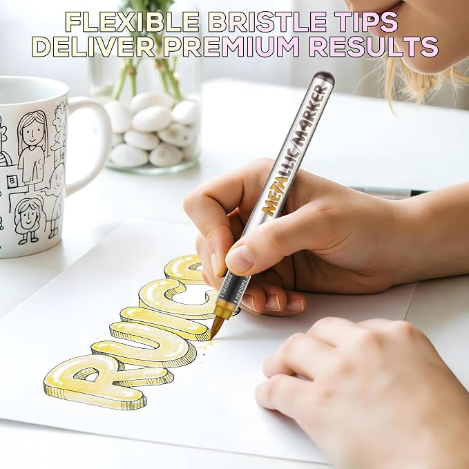 Metallic Acrylic Paint Markers, Fabric Paint, DIY Crafts - Image 3