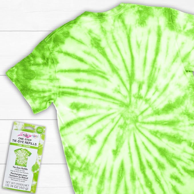 Tulip One-Step Tie-Dye Kit, 3 Fabric Dye Refill Packs, Lime Green - Image 5