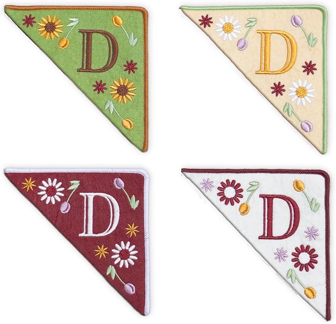 Personalized Embroidered Corner Mark, 4 Pack, Finished Initial Felt Bookmark by Unknown