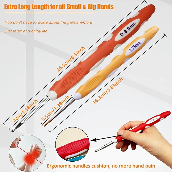 Mdoker 18 Sizes Ergonomic Crochet Hook Set - Image 3