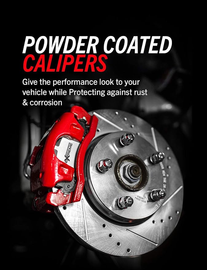 Power Stop Rear S4818 Pair of High-Temp Red Powder Coated Calipers For Jeep Grand Cherokee 1999-2004 [Model Specific]