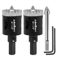 2Pcs 1-1/8 Inch Diamond Hole Saw with Pilot Drill Bit, 1-1/8" Serrated Brazing Tile Hole Saw Diamond Core Drill Bits with Guiding Bit for Ceramic Porcelain Tile Glass Stone Granite Marble