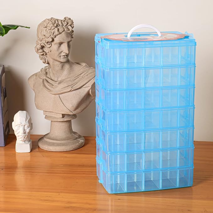 Sooyee 7 Layers Stackable Storage Container, 70 Adjustable Compartments - Image 6