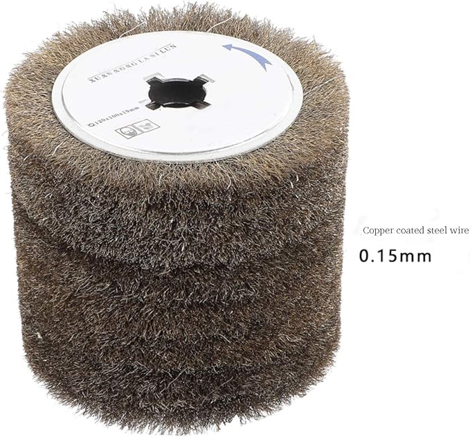 SIGNI Copper Coated Steel Wire Drawing Polishing Burnishing Wheel for surface finishing of Stainless Steel, Aluminum, Metal and Wood (Copper coated steel wire 0.15mm)