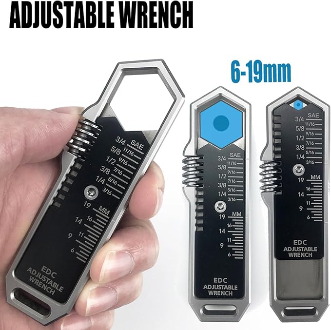 Adjustable Mini Wrench, Adjustable Size 9‑16mm Wrench Spanner Alloy Steel Metal Small Wrench for Woodworking Garage
