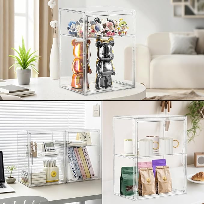 Attelite Acrylic Display Case for Collectibles 3 Adjustable Layers 2Pack | Easy - Image 6