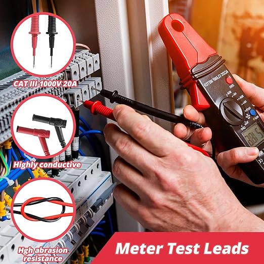 New Meter Test Leads CAT III 1000V 20A Replacement for FLUKE Ideal Simpson
