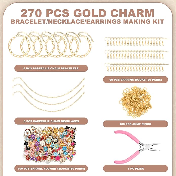 352 Pcs Assorted Charms for Jewelry Making, Mixed Enamel KC Gold Alloy Letter - Image 2