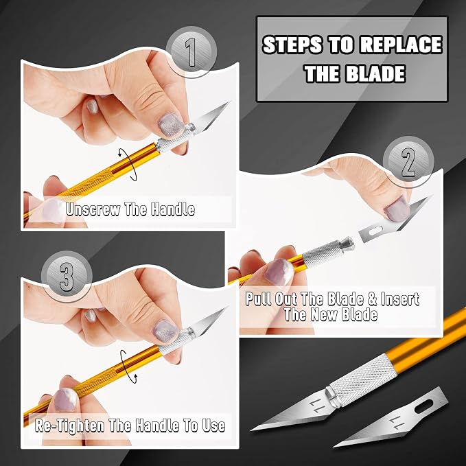 DIYSELF 2 Pack Exacto Knife Set, Precision Knife - Image 7