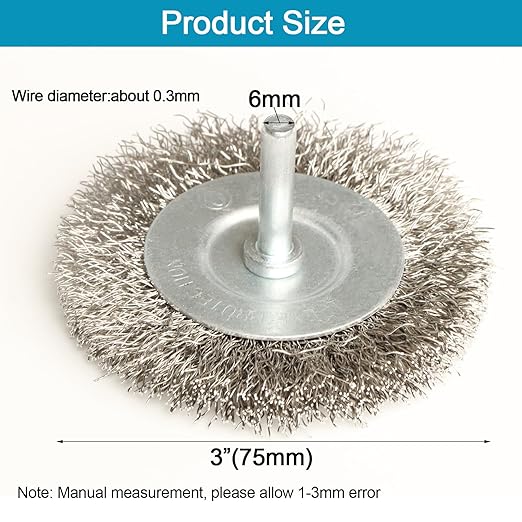 20PCS 3 Inch Stainless Steel Wire Wheel Brushes Kit for Drill with 1/4-Inch Shank,Wire Wheels for Power-Operated Grinders