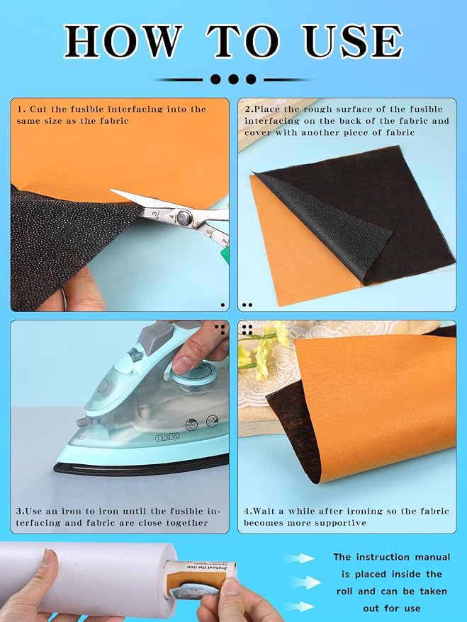 Black Medium Weight Fusible Interfacing - Image 4