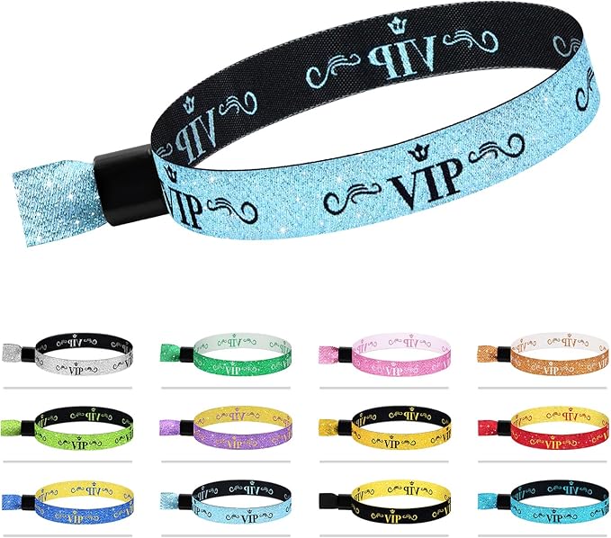 100 Colored VIP Wristbands for Concerts & Parties, Lightweight Disposable Wrist Strap (Color: Water Green)