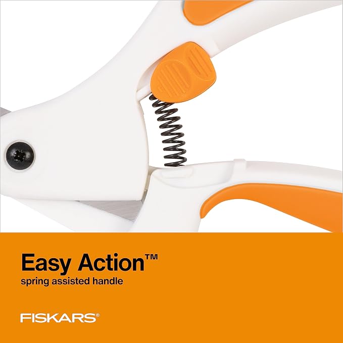 Fiskars Easy Action Scissors, No. 8, Spring-Assisted & SoftGrip Bent Handle - Image 4