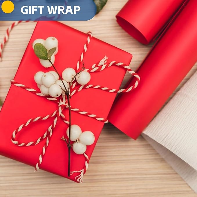 Red Wrapping Paper, Mother's Day Valentines Birthday Bouquet Flower Gift Wrap - Image 5